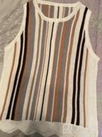 img 1 attached to Stylish Color Block Stripe Knitted Tank Top For Women review by Jackie Barker