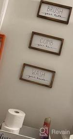 img 5 attached to Complete Your Rustic Bathroom Decor With LIBWYS Set Of 3 Bathroom Signs: Wash, Brush, And Comb