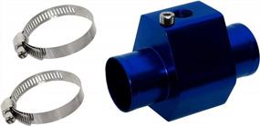 img 1 attached to PitVisit Blue Water Temperature Sensor Adapter For 36Mm Radiator Hose - Includes Clamps