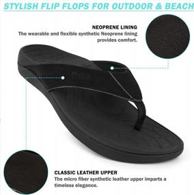 img 2 attached to Comfortable & Supportive Orthotic Flip Flops For Men And Women - V.Step Leather Thong Sandals With Arch Support, Perfect For Plantar Fasciitis!