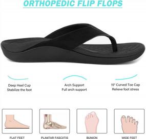 img 3 attached to Comfortable & Supportive Orthotic Flip Flops For Men And Women - V.Step Leather Thong Sandals With Arch Support, Perfect For Plantar Fasciitis!