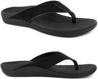 comfortable & supportive orthotic flip flops for men and women - v.step leather thong sandals with arch support, perfect for plantar fasciitis! логотип