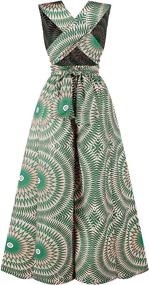 img 3 attached to Vimoisa African V Neck Multi Way Pleated Women's Clothing ~ Jumpsuits, Rompers & Overalls