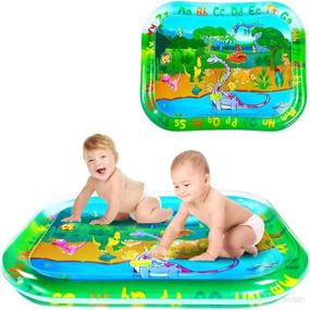 img 1 attached to 🦕 100x 80 cm Dinosaur Baby Water Mat, Tummy Baby Toys, Inflatable Play Mat Water Cushion Baby Toys, Fun Early Development Activity Play Center for Newborn at SUNSHINE-MALL