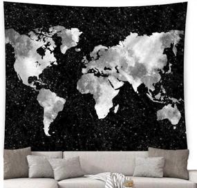img 2 attached to Vintage Black & White Abstract Painting Tapestry - Ruibo Starry World Map Wall Hanging For Home Decor In Bedroom, Living Room, Dorm Or Apartment (RB-W-1) - Size W:79" H:59