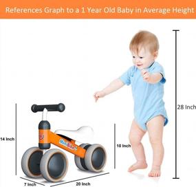 img 3 attached to Baby Balance Bike 10-24 Month Toddler Walker Riding Toy For 1 Year Old Boy Girl No Pedal Infant 4 Wheel Bicycle Best First Birthday Gift New Year Holiday