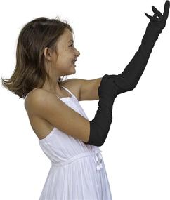 img 2 attached to Black Satin Opera Gloves For Roaring 20'S Flapper Costume - Elbow Length - 1 Pair