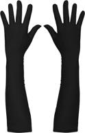black satin opera gloves for roaring 20's flapper costume - elbow length - 1 pair logo