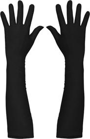 img 4 attached to Black Satin Opera Gloves For Roaring 20'S Flapper Costume - Elbow Length - 1 Pair
