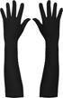 black satin opera gloves for roaring 20's flapper costume - elbow length - 1 pair logo