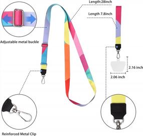img 3 attached to SHANSHUI Universal Phone Lanyard, Universal Nylon Neck Strap And Wrist Strap Tether With 4 Durable Clear Patches Key Chain Holder Universal For All Smartphones(Colorful)