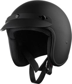 img 2 attached to DOT Approved CARTMAN 3/4 Open Face Motorcycle Helmet: Retro Half Casco Design for Men and Women, Ideal for ATV, Moped, Scooter, and Cruiser Riders, Matte Black