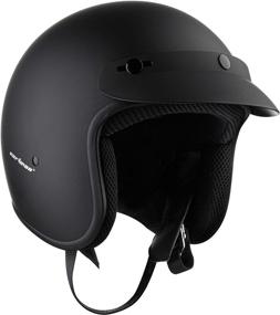 img 4 attached to DOT Approved CARTMAN 3/4 Open Face Motorcycle Helmet: Retro Half Casco Design for Men and Women, Ideal for ATV, Moped, Scooter, and Cruiser Riders, Matte Black