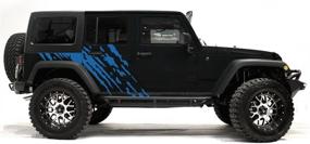 img 1 attached to 🚙 Enhance Your Jeep Wrangler's Style with the Factory Crafts Splash Side Graphics Kit - Azure Blue Vinyl Decal Wrap (2007-2016, 4 Door)