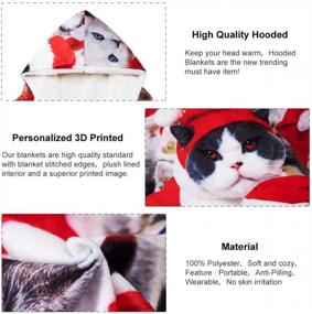 img 1 attached to Stay Warm And Cozy In Style With ALISISTER'S Hooded Sherpa Throw Blanket - 3D Christmas Santa Claus Cat Design, 60 X 75 Inches, Lightweight And Perfect For Home And Couch