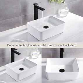 img 2 attached to KES Rectangle Porcelain Ceramic Vessel Sink 16"X12" White Bathroom Above Counter Small Bowl BVS110S40