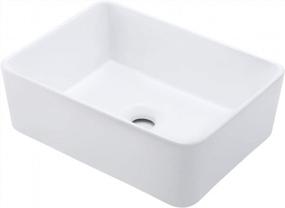 img 3 attached to KES Rectangle Porcelain Ceramic Vessel Sink 16"X12" White Bathroom Above Counter Small Bowl BVS110S40