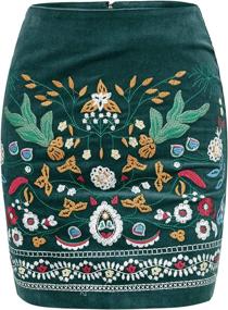 img 1 attached to BerryGo Womens Embroidered Floral Pencil Women's Clothing ~ Skirts