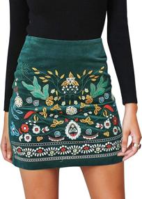 img 4 attached to BerryGo Womens Embroidered Floral Pencil Women's Clothing ~ Skirts