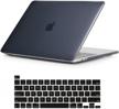 se7enline macbook pro 16 case 2021/2020/2019 - ultra slim hard shell cover for a2141 with touch bar & keyboard cover - crystal black logo