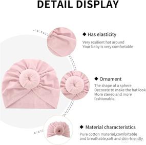 img 3 attached to Soft Cotton Baby Turban Hat | Head Wrap Hairbands for Girls Newborn | Toddler Kids Turban with Bows