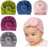 soft cotton baby turban hat | head wrap hairbands for girls newborn | toddler kids turban with bows logo