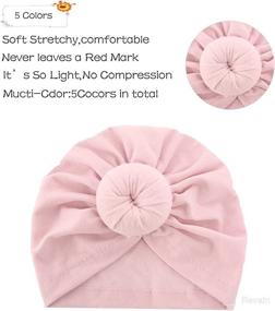 img 2 attached to Soft Cotton Baby Turban Hat | Head Wrap Hairbands for Girls Newborn | Toddler Kids Turban with Bows