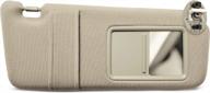 right passenger side sun visor replacement compatible with 2007-2011 toyota camry and camry hybrid (beige) - includes sunroof & light logo
