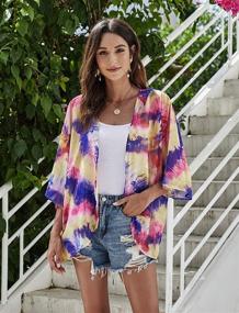 img 2 attached to Stylish Chiffon Tropical Hawaiian Cardigans for Women: Perfect Addition to Swimsuits & Cover Ups Collection