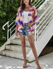 img 1 attached to Stylish Chiffon Tropical Hawaiian Cardigans for Women: Perfect Addition to Swimsuits & Cover Ups Collection