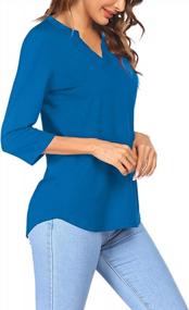 img 1 attached to 👚 Sherosa Womens V Neck Henley Work Tops Blouses with Casual 3/4 Sleeves