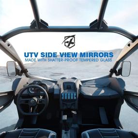 img 3 attached to 🔍 Xprite UTV Side View Mirrors: 1.75 Inch Rollbars, Adjustable Rearview Mirror for Offroad Polaris, Can-Am, Yamaha Rhino