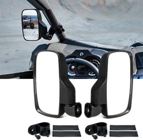 img 4 attached to 🔍 Xprite UTV Side View Mirrors: 1.75 Inch Rollbars, Adjustable Rearview Mirror for Offroad Polaris, Can-Am, Yamaha Rhino