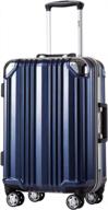 coolife luggage aluminium frame suitcase tsa lock 100%pc 20in 24in 28in (blue, m(24in)) logo
