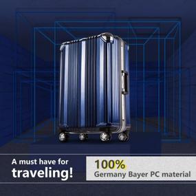 img 3 attached to Coolife Luggage Aluminium Frame Suitcase TSA Lock 100%PC 20In 24In 28In (Blue, M(24In))