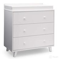 🌟 delta children ava 3-drawer dresser with changing top in white - greenguard gold certified logo
