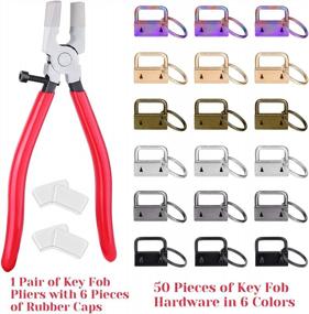 img 3 attached to 🔑 Key Fob Hardware Set - Shynek 50PCS 1 Inch Lanyard Keychain Hardware with Key Fob Pliers Tool for Keychain and Wristlet Clamp Hardware Supplies