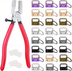 img 4 attached to 🔑 Key Fob Hardware Set - Shynek 50PCS 1 Inch Lanyard Keychain Hardware with Key Fob Pliers Tool for Keychain and Wristlet Clamp Hardware Supplies