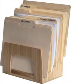 img 4 attached to Organize Your Desk With A Bamboo 5-Slot Step Sorter File Folder Tray