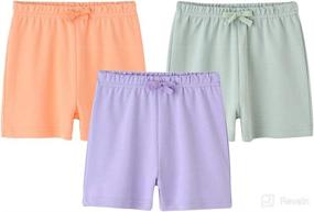 img 4 attached to SUYEORLI Baby Boys Girls 3 Pack Shorts: Stylish Cotton Soild Color with Drawstring, Ideal for 3-24 Months