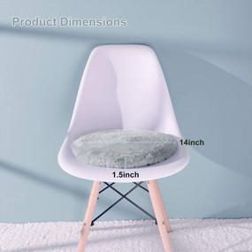 img 3 attached to Shinnwa Grey Round Dorm Fur Chair Cushion Pad With Furry Faux Fur Cover Small Mini Cute Seat Cushion For Kids Desk Chair Teen Girls Bedroom Décor 14 Inch