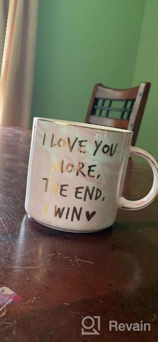 img 1 attached to VILIGHT Romantic Gifts For Women Girlfriend Wife - I Love You More The End I Win Mug For Her - Marble Pink Coffee Cup 11.5 Oz review by Ken Hamdan