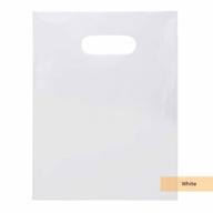 100 white handle bags 9x12 ldpe merchandise bag with die cut handles tear resistant strength bulk shopping, retail, trade shows, gift bags logo