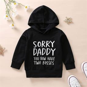 img 2 attached to 👶 Toddler Baby Girls Fall Outfit Hoodies with Letter Print - Long Sleeve Loose Pullover Hooded Tops for Infants - Stylish Infant Clothes