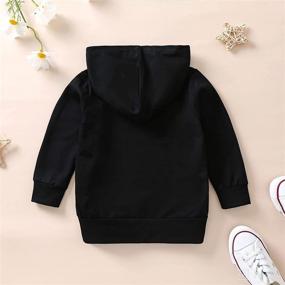 img 1 attached to 👶 Toddler Baby Girls Fall Outfit Hoodies with Letter Print - Long Sleeve Loose Pullover Hooded Tops for Infants - Stylish Infant Clothes