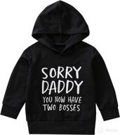 👶 toddler baby girls fall outfit hoodies with letter print - long sleeve loose pullover hooded tops for infants - stylish infant clothes логотип