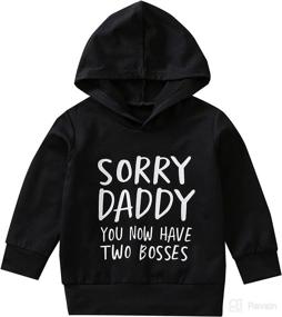 img 4 attached to 👶 Toddler Baby Girls Fall Outfit Hoodies with Letter Print - Long Sleeve Loose Pullover Hooded Tops for Infants - Stylish Infant Clothes