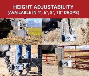 img 2 attached to 🚚 Weigh Safe WS4-2.5-Set Aluminum Adjustable Trailer Hitch with Integrated Scale for Enhanced Trailer Sway Prevention, 4" Drop Hitch for 2.5" Receiver, 4-Piece Keyed Alike Lock Set, Heavy Duty Ball Mount Hitch - Capacity: 18,500 lbs