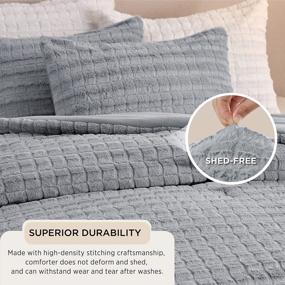 img 1 attached to Bedsure Fluffy Comforter Set Queen- Ultra Soft Faux Fur Comforter, Grey Comforter Set Queen Size, Winter Warm Fuzzy Bedding Set, Luxury Plush Bed Set 3 Pieces (1 Shaggy Comforter+2 Pillow Cases)