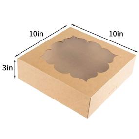 img 2 attached to 20-Pack 10X10X3Inch Pie Boxes With Window For Pies, Cheesecake, And Chocolate Strawberries - Perfect Bakery Boxes In Brown By NPLUX